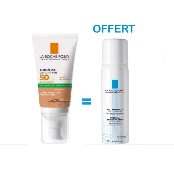 la-roche-posay-anthelios-uvmune-400-gel-creme-oil-control-teinte-spf-50-achete-eau-thermale-50ml-offert La Roche Posay Anthelios UVMUNE 400 Gel Crème Oil Control Teinté SPF 50+