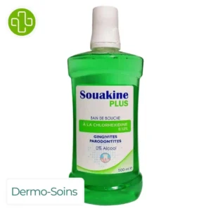 Dermo-Soins Souakine PLUS – Bain de Bouche à la Chlorhexidine 0,12% (500 ml)