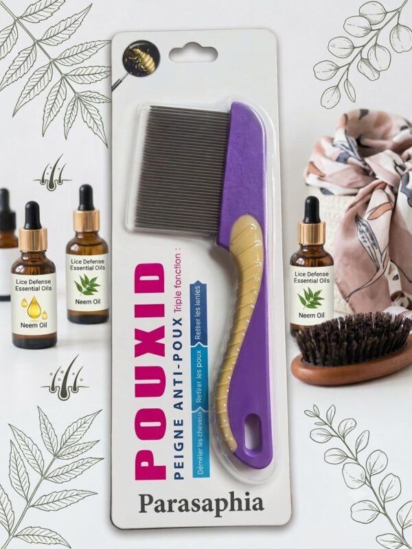 POUXID – Peigne Anti-Poux et Anti-Lentes Haute Précision (Triple Fonction)