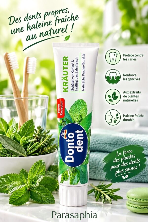 dontodent karuter 125ml DONTODENT – Dentifrice aux Extraits de Plantes (Kräuter) 125 ml